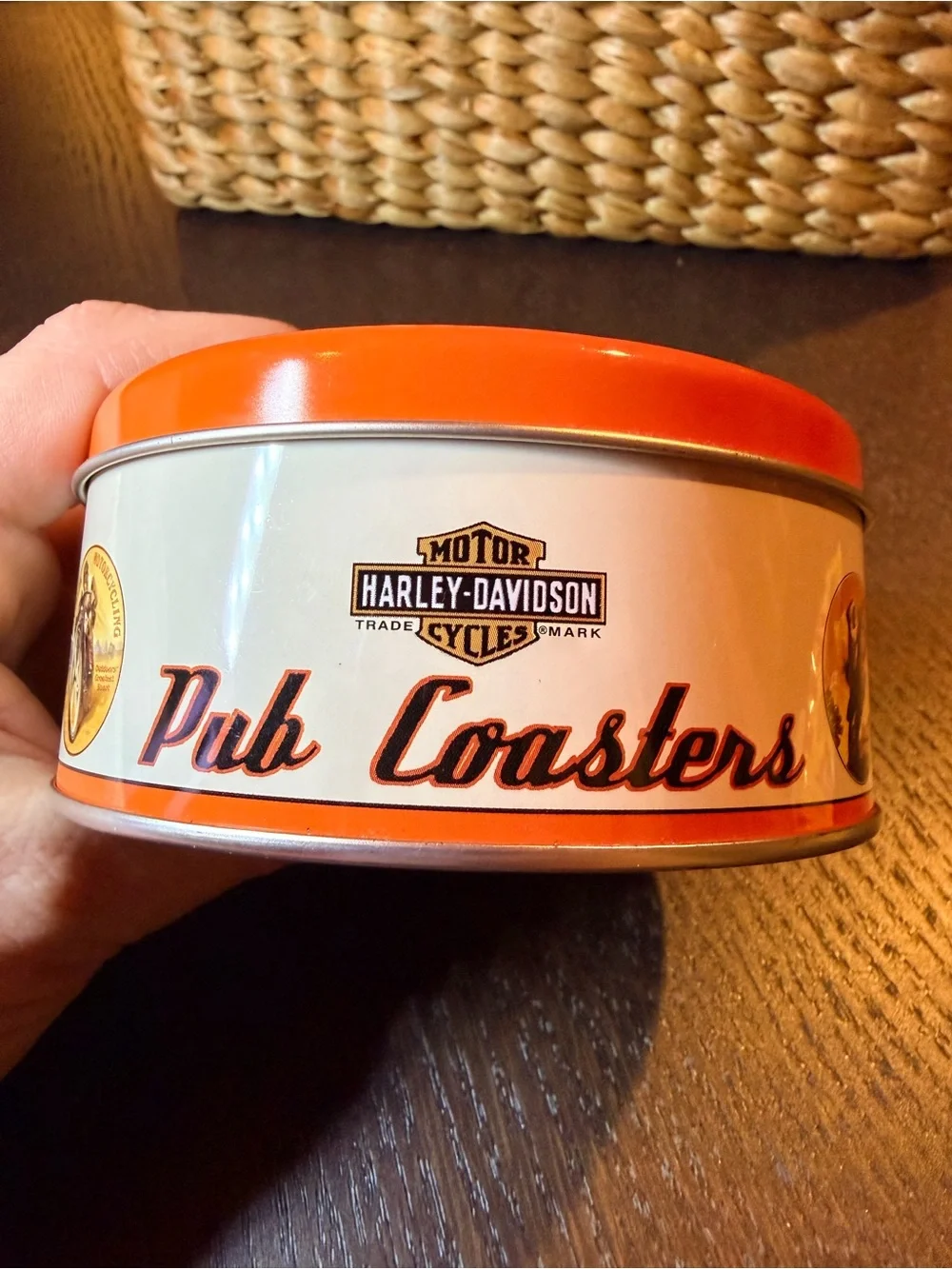 Harley-Davidson Round Pub Coasters in Tin